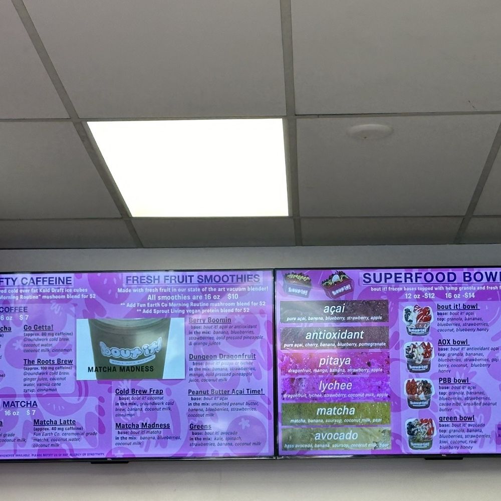 Bout It - Menu - Juice Bars & Smoothies Near Me - Los Angeles, California Bout It - Menu - Juice Bars & Smoothies Near Me - Los Angeles, California