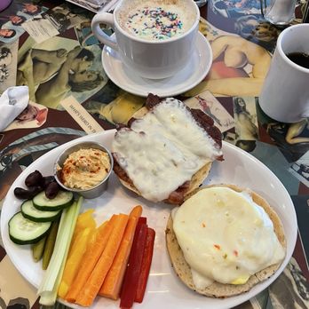 Shameless Grounds - Breakfast bagel with veggies and hummus - Sandwiches Near Me - Saint Louis, Missouri Shameless Grounds - Breakfast bagel with veggies and hummus - Sandwiches Near Me - Saint Louis, Missouri