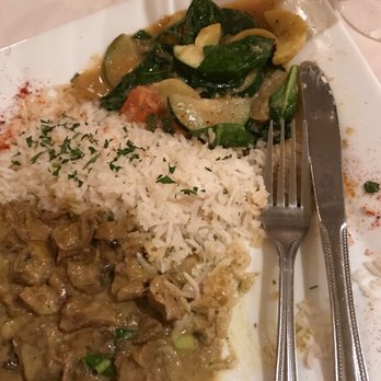 Cafe Soriah - Lamb tumeric, rice and sautéed vegetables. My plate exploded with flavor! - Mediterranean Near Me - Eugene, Oregon