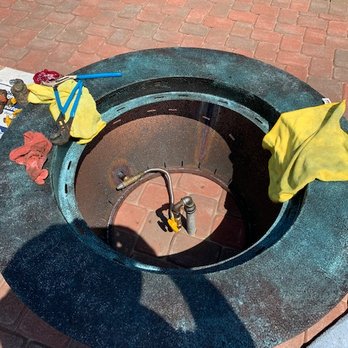 Kramer Plumbing - fire table during install - Plumbing Near Me - Temecula, California