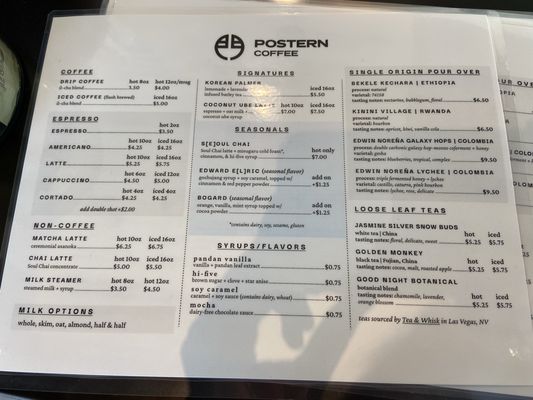 Menu photo 5 Postern Coffee Doraville, GA