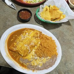 Dad had the avocado tostada and enchilada.. I had two chicken enchiladas. Plates licked clean. Dad had the avocado tostada and enchilada.. I had two chicken enchiladas. Plates licked clean.