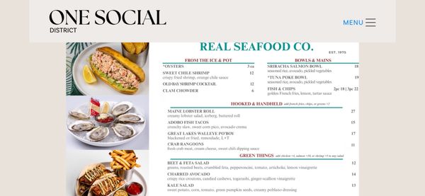 Menu photo 1 One Social Food Hall Madison, WI Menu photo 1 One Social Food Hall Madison, WI