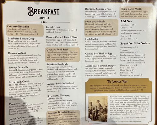 Menu photo 1 New Hope Mills Auburn, NY