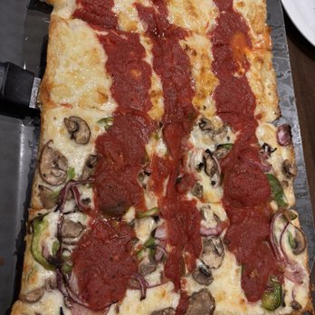 Buddy's Pizza - Dearborn - Half just cheese, half with mushrooms, green pepper and red onions - Pizza Near Me - Dearborn, Michigan