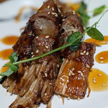 East Izakaya - Beef with Enoki Mushrooms. It looked great and tasted the same:). - Japanese Near Me - St Catharines, Ontario East Izakaya - Beef with Enoki Mushrooms. It looked great and tasted the same:). - Japanese Near Me - St Catharines, Ontario