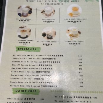 Yezi Coconut Dessert - menu - Desserts Near Me - Bellevue, Washington Yezi Coconut Dessert - menu - Desserts Near Me - Bellevue, Washington