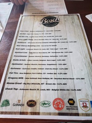 Menu photo 5 The Bosch Tavern Hales Corners, WI