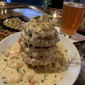 The Rouxpour - Katy - Fried green tomatoes topped with shrimp and crawfish fondue...yea you read that right - Cajun/Creole Near Me - Katy, Texas The Rouxpour - Katy - Fried green tomatoes topped with shrimp and crawfish fondue...yea you read that right - Cajun/Creole Near Me - Katy, Texas