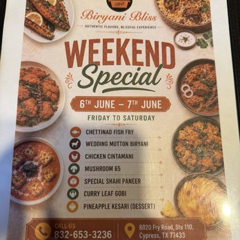 Biryani Bliss - Menu - Indian Near Me - Houston, Texas Biryani Bliss - Menu - Indian Near Me - Houston, Texas