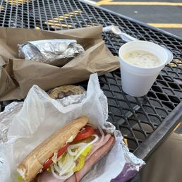 a hot dog and soup a hot dog and soup