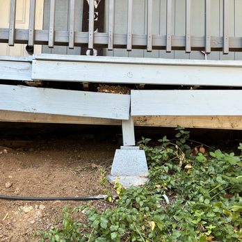 Good Life Construction - Lumber holding up my buckled deck! - General Contractors Near Me - North Highlands, California Good Life Construction - Lumber holding up my buckled deck! - General Contractors Near Me - North Highlands, California