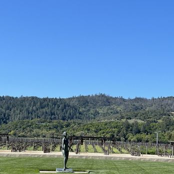 Robert Mondavi Winery - Vineyard and statue - Wineries Near Me - Oakville, California