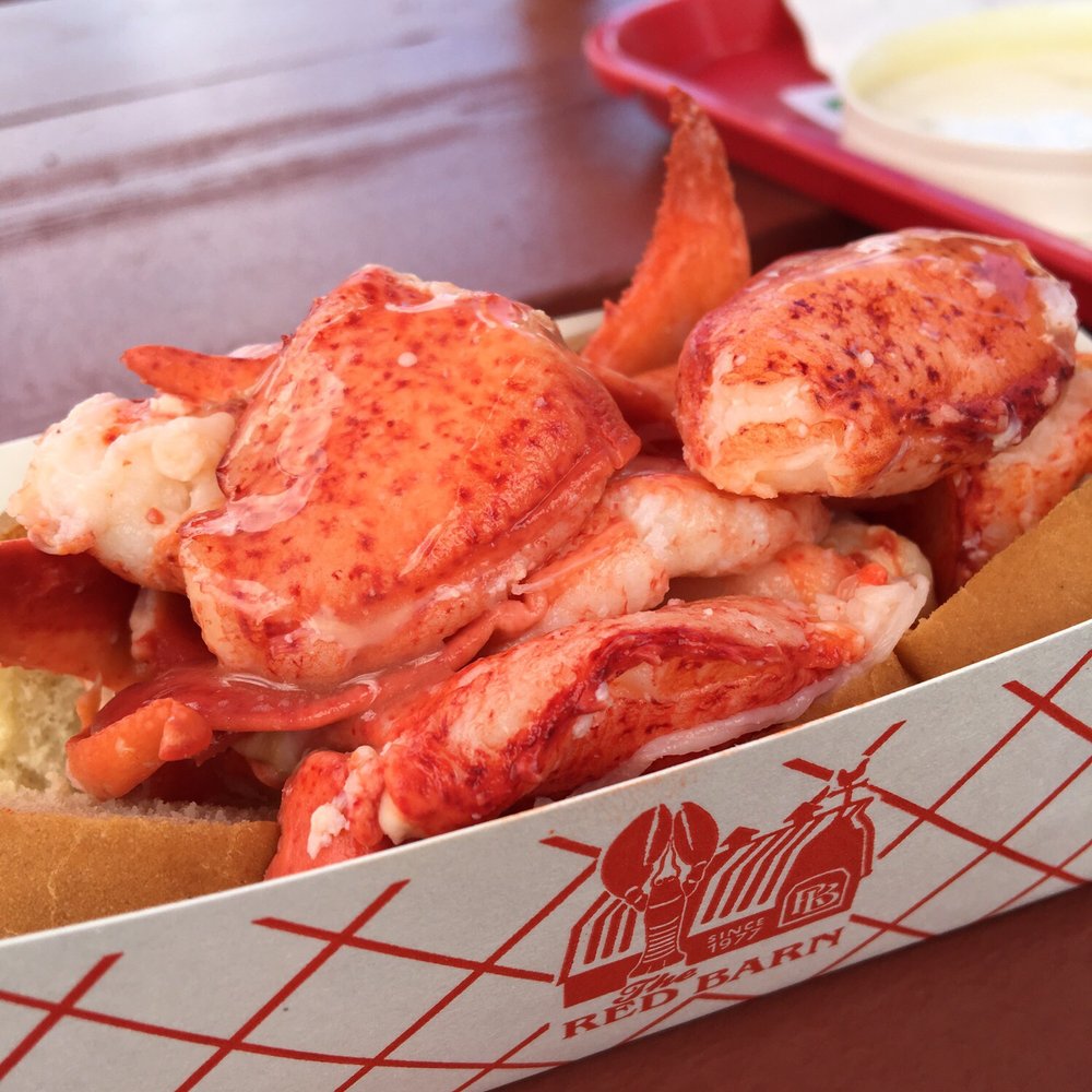 The Red Barn - Clear meat lobster roll, a little melted butter, and no lettuce. Perfection! $14.95 - Seafood Near Me - Augusta, Maine The Red Barn - Clear meat lobster roll, a little melted butter, and no lettuce. Perfection! $14.95 - Seafood Near Me - Augusta, Maine