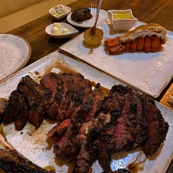 Jimmy P's Charred - Tomahawk steak and lobster tail. - Steakhouses Near Me - Naples, Florida