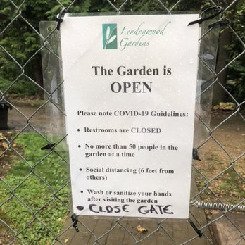 Lendonwood Gardens - Covid precautions posted at front gate - Botanical Gardens Near Me - Grove, Oklahoma Lendonwood Gardens - Covid precautions posted at front gate - Botanical Gardens Near Me - Grove, Oklahoma