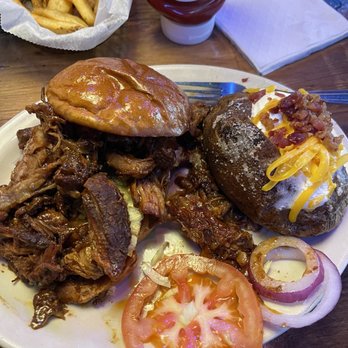 Texas Roadhouse - Pulled Pork Burger Loaded baked Potato - Barbeque Near Me - Rialto, California Texas Roadhouse - Pulled Pork Burger Loaded baked Potato - Barbeque Near Me - Rialto, California