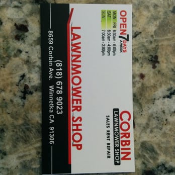 Corbin Lawnmower Shop - Business info - General Contractors Near Me - Los Angeles, California