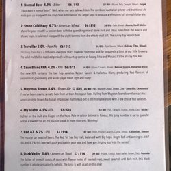 Paper Scissors Rock - Beers on tap menu