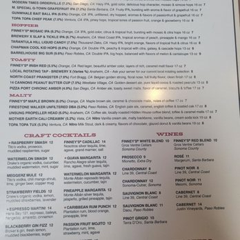 Finney's Crafthouse - Orange - Drink Menu - New American Near Me - Orange, California