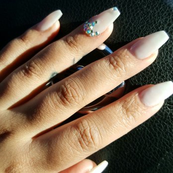 Not Just Nails - Acrylic set. Coffin shaped. I wanted to go.natural.color with a sparkle and it came out as i wanted them to. - Nail Salons Near Me - West Hempstead, New York Not Just Nails - Acrylic set. Coffin shaped. I wanted to go.natural.color with a sparkle and it came out as i wanted them to. - Nail Salons Near Me - West Hempstead, New York