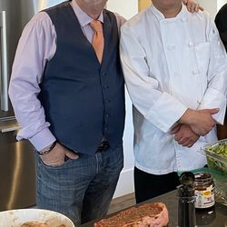evolution of wine - Chef Luis Sandoval and I at a 5 course Food & Wine Pairing dinner event.