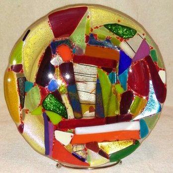 Domsky Glass - My completed 10" fused glass plate. - Art Galleries Near Me - Las Vegas, Nevada