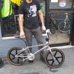Grimaldo showing off the work he did on my bike.