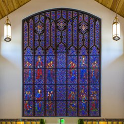 Our Lady of Hope Catholic Cemetery - Our Lady Of Lourdes stained glass window now has a permanent home in the St. John Paul II Mausoleum.