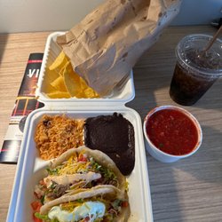 Elote Cafe & Catering - Tacos plate. Chicken and beef.