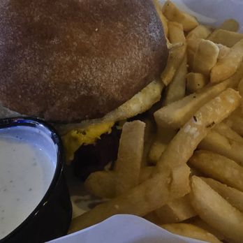 Alexs Bar - Alex burger with fries cooked in beef tallow. - Sports Bars Near Me - Fairview, Oregon