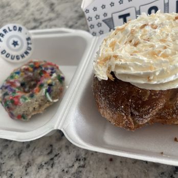 Parlor Doughnuts - Coconut cream and dog donut - Coffee & Tea Near Me - Grand Blanc, Michigan
