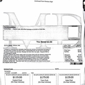 M & D Auto Repair - 154 for a synthetic oil change. Rip off. - Auto Repair Near Me - Patchogue, New York M & D Auto Repair - 154 for a synthetic oil change. Rip off. - Auto Repair Near Me - Patchogue, New York