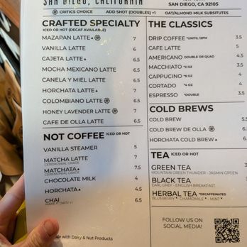 Cafeina Cafe - Menu as of 1/20/26 - Cafes Near Me - San Diego, California Cafeina Cafe - Menu as of 1/20/26 - Cafes Near Me - San Diego, California