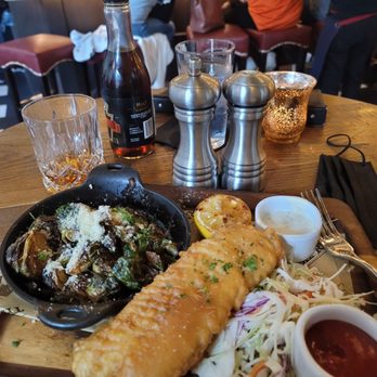 The Dearborn - Fish and Chips... but Brussel Sprouts instead of the Chips (fries) - New American Near Me - Chicago, Illinois The Dearborn - Fish and Chips... but Brussel Sprouts instead of the Chips (fries) - New American Near Me - Chicago, Illinois