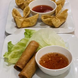 Chicken Egg Rolls and Crab Rangoon