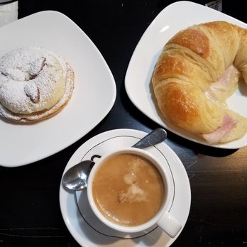 Farinolio - My breakfast @Farinolio: croissant ham and cheese with espresso macchiato and torta di nona - Cafes Near Me - Westfield, New Jersey Farinolio - My breakfast @Farinolio: croissant ham and cheese with espresso macchiato and torta di nona - Cafes Near Me - Westfield, New Jersey