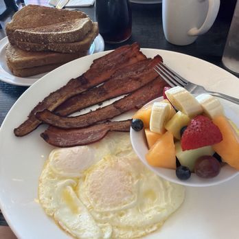 Orange Cafe Bistro - Bacon & eggs. The fruit was very fresh. - Breakfast & Brunch Near Me - Orange, California Orange Cafe Bistro - Bacon & eggs. The fruit was very fresh. - Breakfast & Brunch Near Me - Orange, California