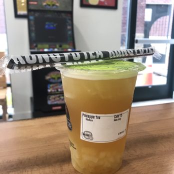 Kung Fu Tea - Sunshine pineapple tea with Nata Jelly (it tastes like Lychee Jelly) - Coffee & Tea Near Me - Gaithersburg, Maryland