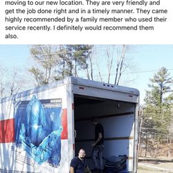 Fast And Friendly Movers - One of our many reviews on Facebook