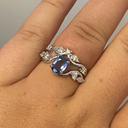 Engagement ring and wedding band together