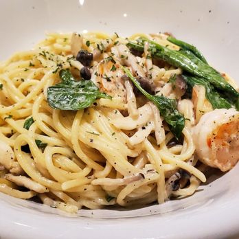 A Corner Cafe - Shrimp pasta in cream sauce $14 - Cafes Near Me - Markham, Ontario