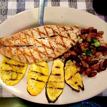 Flying Fish - Grilled red snapper, grilled squash, beans & rice - Seafood Near Me - Little Rock, Arkansas