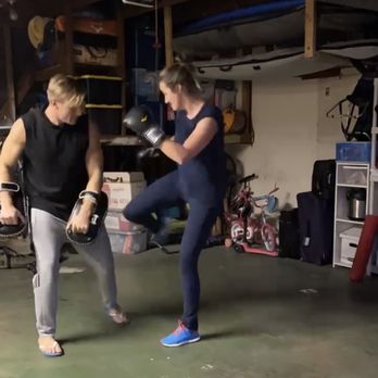 Killbox Personal Training - Chad in my garage, working on kicks. - Kickboxing Near Me Killbox Personal Training - Chad in my garage, working on kicks. - Kickboxing Near Me