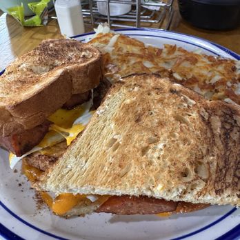 The Golden Diner - Breakfast sandwich- sausage is links- I was expecting breakfast sausage - Breakfast & Brunch Near Me - Golden, Colorado The Golden Diner - Breakfast sandwich- sausage is links- I was expecting breakfast sausage - Breakfast & Brunch Near Me - Golden, Colorado