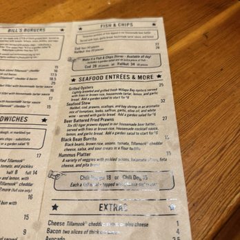 Bill's Tavern & Brewhouse - Menu - Seafood Near Me - Cannon Beach, Oregon Bill's Tavern & Brewhouse - Menu - Seafood Near Me - Cannon Beach, Oregon