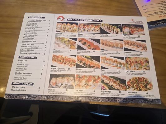 Menu photo 1 Okawa Sushi Milpitas, CA