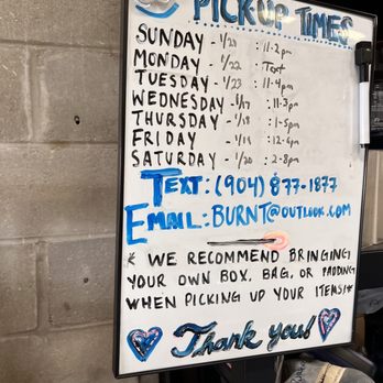 Burnt Glassworks - Pick up times - Glass Blowing Near Me - Jacksonville, Florida Burnt Glassworks - Pick up times - Glass Blowing Near Me - Jacksonville, Florida