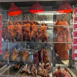 Asia Food Market - Roast duck, soy sauce chicken, rose(?) duck, roast pig