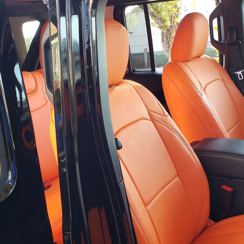 Sophies' Seat Design - Clean and smooth papaya Orange . Double stitch perfection! - Auto Upholstery Near Me - Los Angeles, California Sophies' Seat Design - Clean and smooth papaya Orange . Double stitch perfection! - Auto Upholstery Near Me - Los Angeles, California